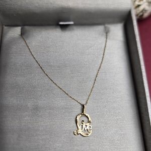 Elegant Gold Love Pendant Necklace